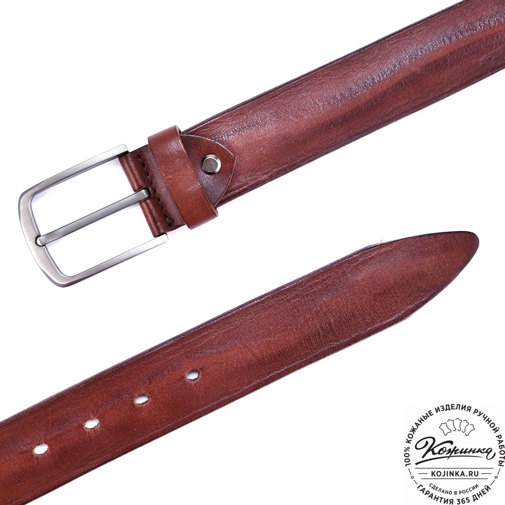 Кожаный ремень "Викинг NEW" (коньяк)